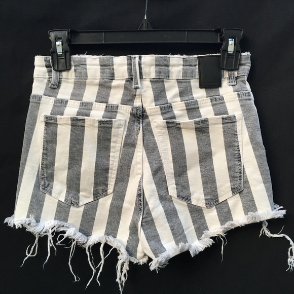 Zara Trafaluc Denimwear High Waist Striped Cutoffs - Picture 2 of 4